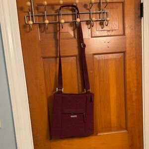 Vera Bradley Maroon Quilted Crossbody Bag